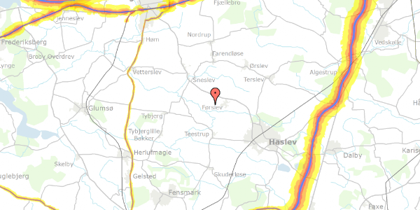 Trafikstøjkort på Førslev Møllevej 6, 4690 Haslev