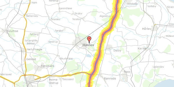 Trafikstøjkort på Hasselvej 31, 4690 Haslev