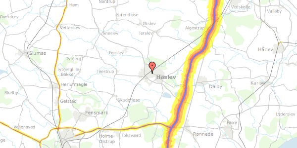 Trafikstøjkort på Rørdalen 3, 4690 Haslev