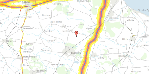 Trafikstøjkort på Terslev Skolevej 22, 4690 Haslev