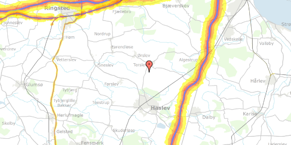 Trafikstøjkort på Terslevvej 23, 4690 Haslev