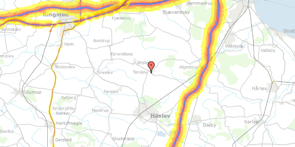 Trafikstøjkort på Terslevvej 26, 4690 Haslev
