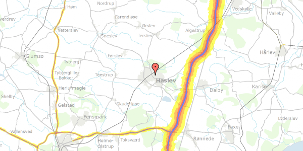 Trafikstøjkort på Tingvej 26, 4690 Haslev