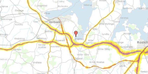 Trafikstøjkort på Arnakkegårds Alle 34, 4390 Vipperød