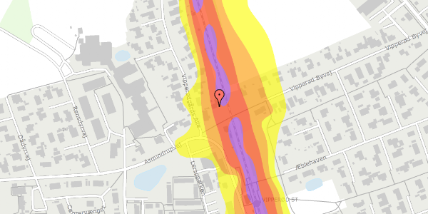 Trafikstøjkort på Asmindrupvej 34, 4390 Vipperød