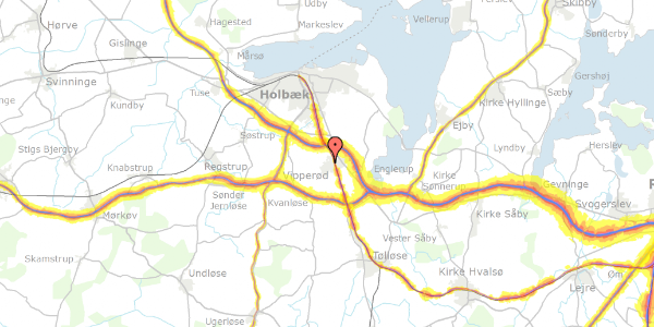 Trafikstøjkort på Asmindrupvej 66, 4390 Vipperød