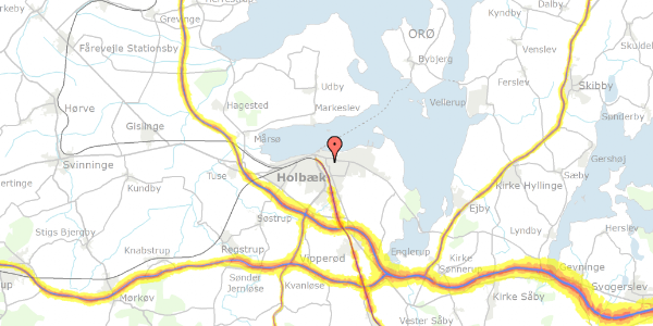 Trafikstøjkort på Borgm N E Hansensvej 1D, 2. th, 4300 Holbæk