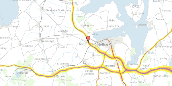 Trafikstøjkort på Hvedevænget 2, 4300 Holbæk