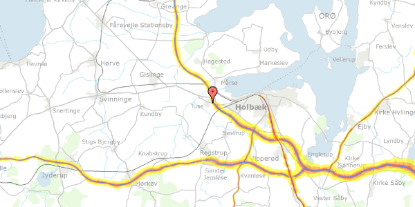 Trafikstøjkort på Hvedevænget 3, 4300 Holbæk