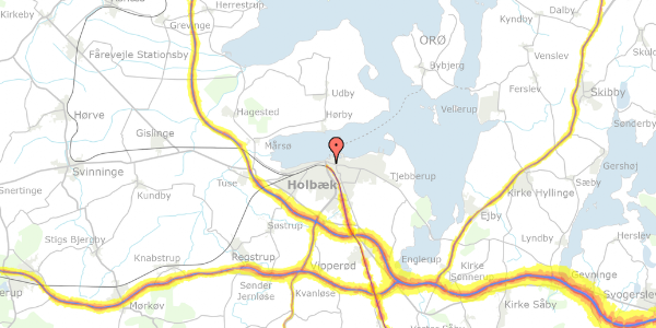 Trafikstøjkort på Lindevej 5A, st. tv, 4300 Holbæk