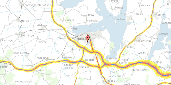 Trafikstøjkort på Markskellet 192, 2. th, 4300 Holbæk