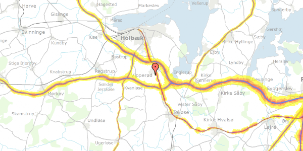 Trafikstøjkort på Møllervænget 67, 4390 Vipperød