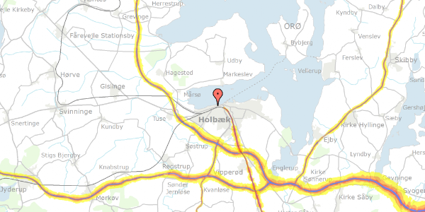 Trafikstøjkort på Nordvestvej 5C, 6. th, 4300 Holbæk