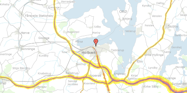 Trafikstøjkort på Nygade 4, 1. , 4300 Holbæk