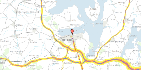 Trafikstøjkort på Pølsekrogen 2, 3. th, 4300 Holbæk