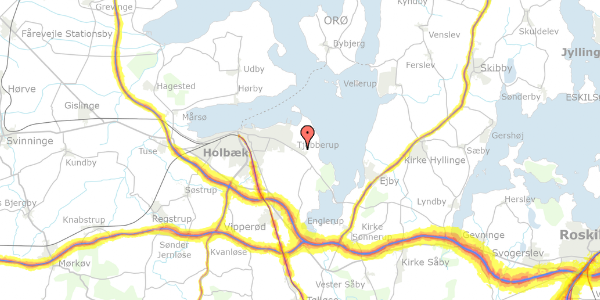 Trafikstøjkort på Tjebberupparken 12, 4300 Holbæk