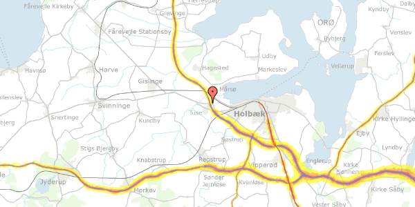 Trafikstøjkort på Tuse Skovvej 7, 4300 Holbæk