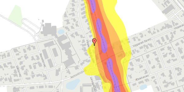 Trafikstøjkort på Vipperødgårds Alle 6, 4390 Vipperød