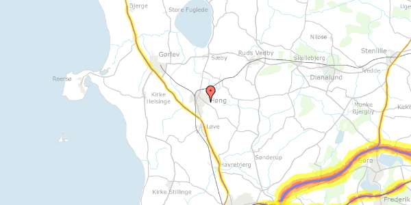 Trafikstøjkort på Finderupvej 10, 4270 Høng