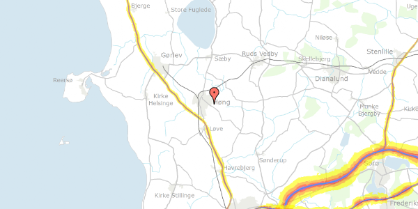 Trafikstøjkort på Finderupvej 14, 4270 Høng