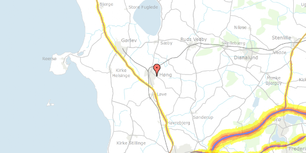 Trafikstøjkort på Fuglevænget 38, 4270 Høng