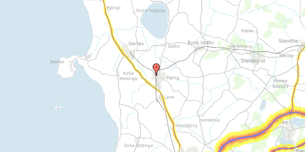Trafikstøjkort på Hvedevænget 13, 4270 Høng