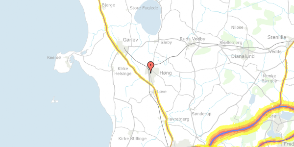 Trafikstøjkort på Kløvervej 44, 4270 Høng