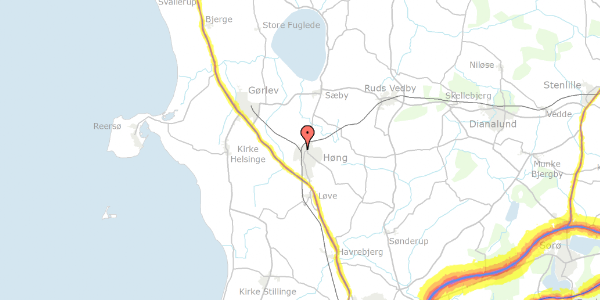 Trafikstøjkort på Kærvej 13, 4270 Høng