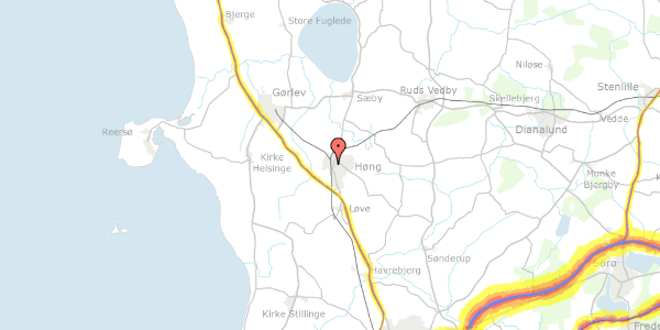 Trafikstøjkort på Lindevej 4, 4270 Høng