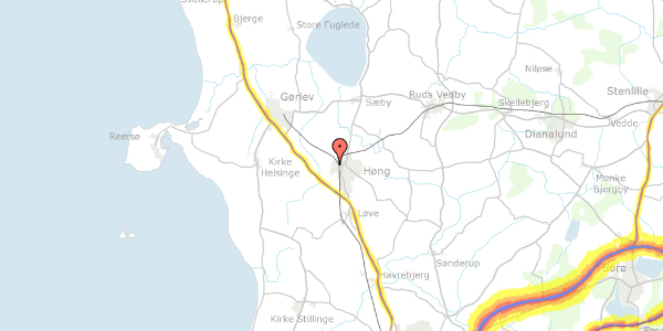 Trafikstøjkort på Rugvænget 4, 4270 Høng