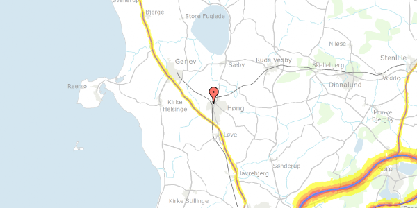 Trafikstøjkort på Rugvænget 13, 4270 Høng
