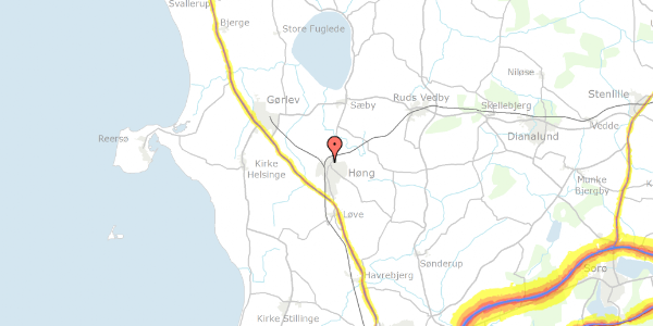 Trafikstøjkort på Tranevej 18, 4270 Høng