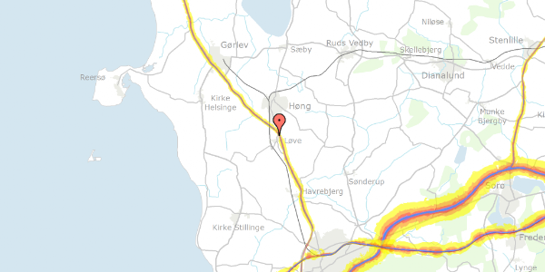 Trafikstøjkort på Vester Løve Vej 5, 4270 Høng
