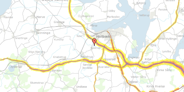Trafikstøjkort på Søstrupvej 27, 4300 Holbæk