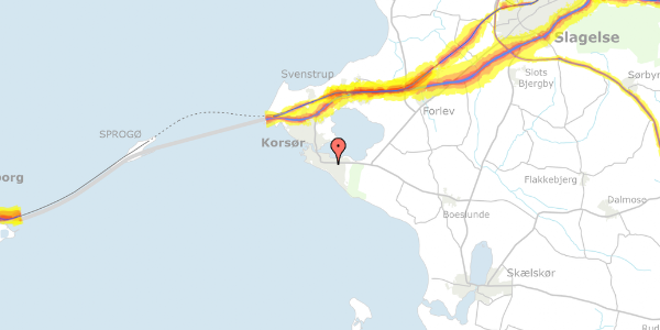 Trafikstøjkort på Agersøvej 10, 4220 Korsør