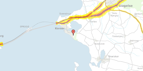 Trafikstøjkort på Alhøjvænget 3, 4220 Korsør