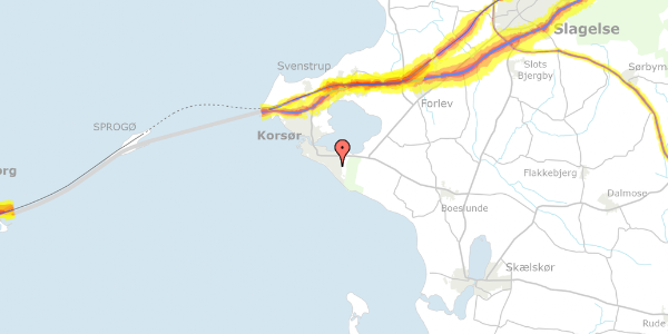 Trafikstøjkort på Alhøjvænget 18, 4220 Korsør