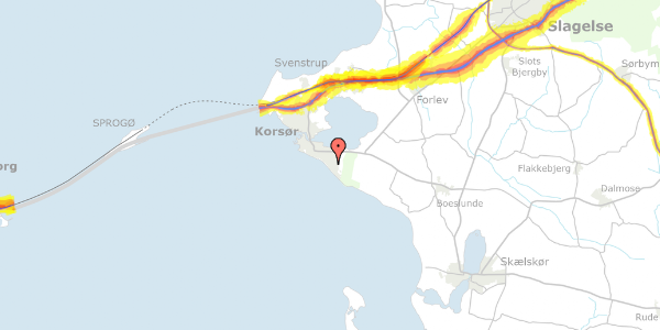Trafikstøjkort på Alhøjvænget 19, 4220 Korsør