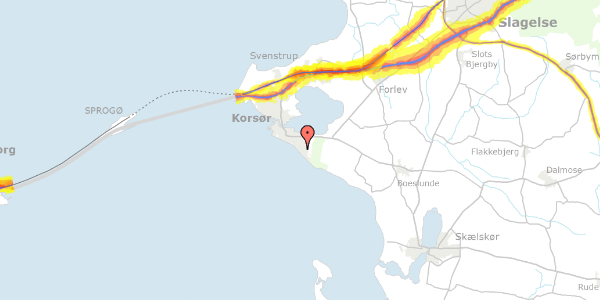 Trafikstøjkort på Alhøjvænget 45, 4220 Korsør
