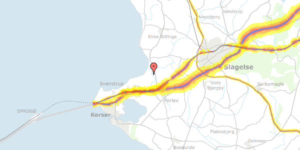 Trafikstøjkort på Andevig 2, 4220 Korsør