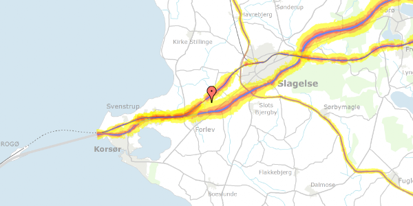 Trafikstøjkort på Bakkevej 22, 4241 Vemmelev