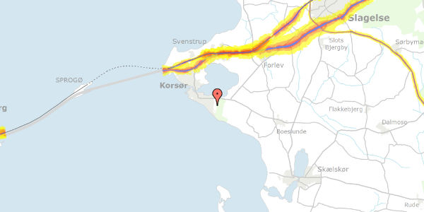 Trafikstøjkort på Bondesvænget 7, 4220 Korsør