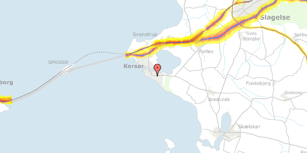 Trafikstøjkort på Ceresvej 13, 4220 Korsør