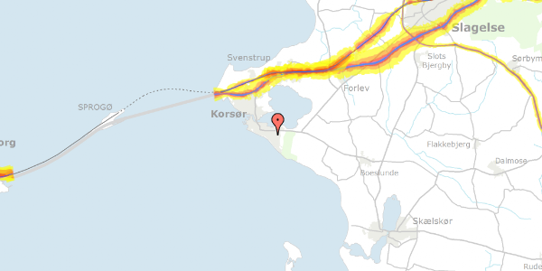 Trafikstøjkort på Dyrehaven 9, 4220 Korsør