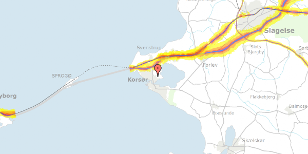 Trafikstøjkort på Dyrehegnet 16, 4220 Korsør