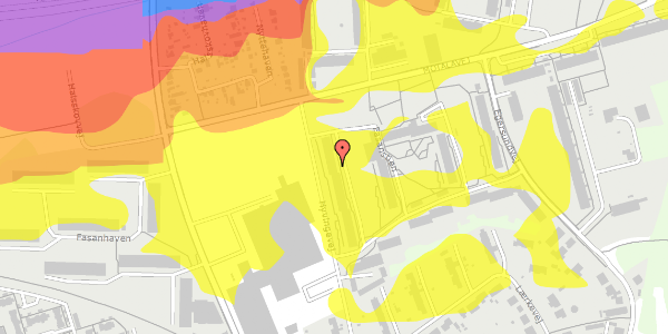 Trafikstøjkort på Fasanstien 13, 1. th, 4220 Korsør