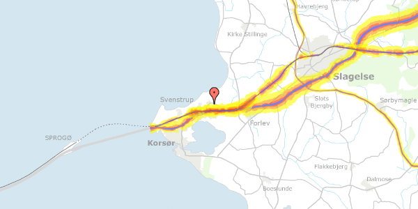 Trafikstøjkort på Frølundevej 84, 4220 Korsør