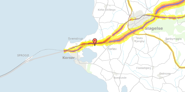 Trafikstøjkort på Halsebyvej 108, 4220 Korsør