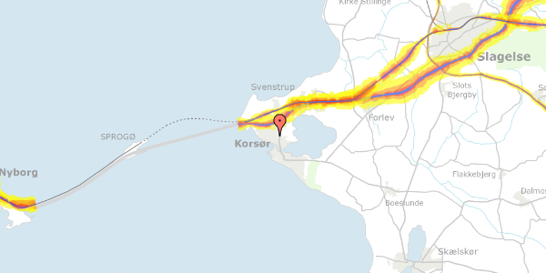 Trafikstøjkort på Halsskovvej 45, 1. th, 4220 Korsør