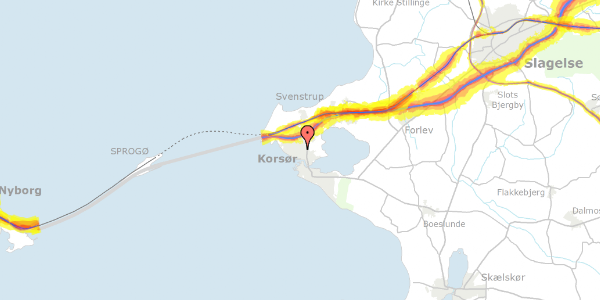 Trafikstøjkort på Halsskovvej 62, 4220 Korsør